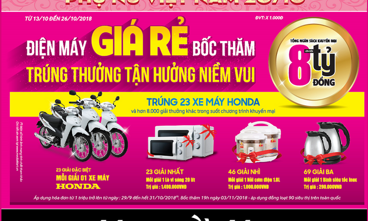 Hàng điện máy Khuyến mại tưng bừng – Mừng ngày phụ nữ Việt Nam 20/10