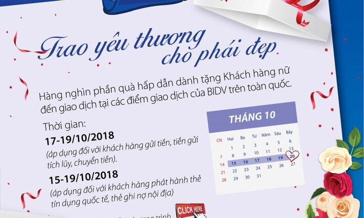 Trao yêu thương cho phái đẹp: BIDV dành hơn 10 nghìn quà tặng cực xinh