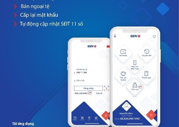 Trả nợ, bán đô la, cập nhật số điện thoại 11 số bằng ứng dụng ngân hàng thông minh