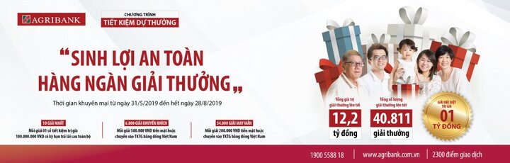 Chương trình khuyến mãi của Agribank: 40.000 giải thưởng hấp dẫn đang chờ đón khách hàng