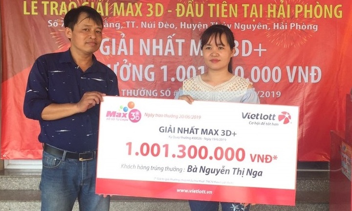 Vietlott – Max 3D: Nữ thợ may Hải Phòng trúng giải tỷ đồng, một khách hàng trúng đến 600 giải