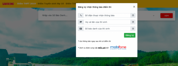 Tra điểm thi THPT sớm với Tổng đài thông minh của MobiFone