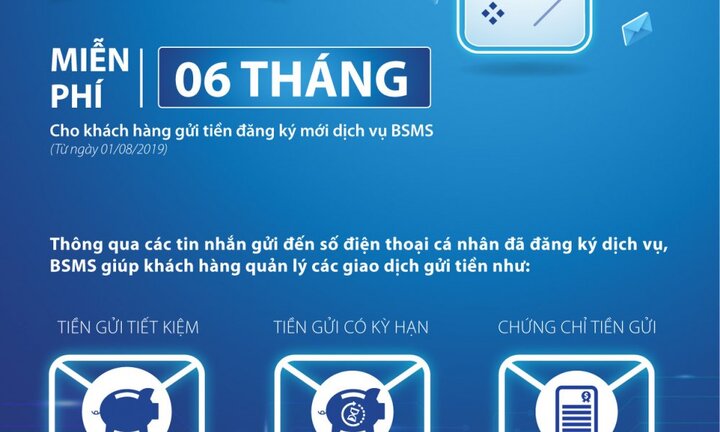 BIDV miễn phí 6 tháng dịch vụ tin nhắn tài khoản BSMS