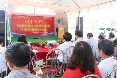 Thanh Hóa tổ chức diễn tập 'Điều tra xử lý ngộ độc thực phẩm bếp ăn tập thể trường học' năm 2019