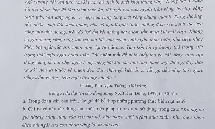 Đề thi Văn lớp 10 trường THPT Chuyên Sư Phạm Hà Nội vừa sức, thí sinh thở phào