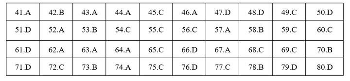 Đáp án mã đề 203 môn Hóa học THPT Quốc gia 2019 của Bộ GD&ĐT
