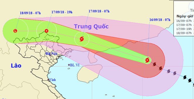 Bão số 6 - Mangkhut đổ bộ Trung Quốc, Vịnh Bắc Bộ gió giật cấp 10