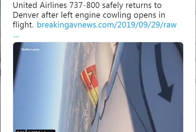 Video: Kinh hoàng máy bay bung nắp động cơ khi đang bay