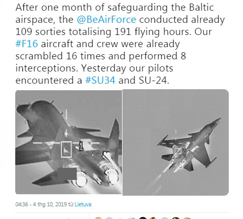 NATO công bố hình ảnh ngăn chặn máy bay siêu thanh Su-34 và Su-24 của Nga