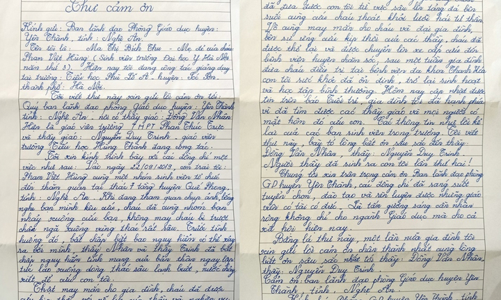 Tâm thư của người mẹ cảm ơn 2 thầy giáo cứu con trai thoát đuối nước