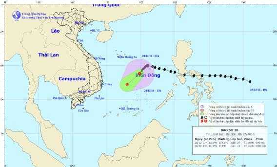 Bão số 10 đã suy yếu thành áp thấp nhiệt đới