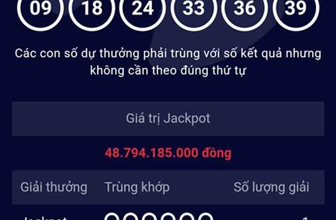 Lại có người trúng xổ số Vietlott gần 49 tỷ đồng ngày đầu năm mới 2017