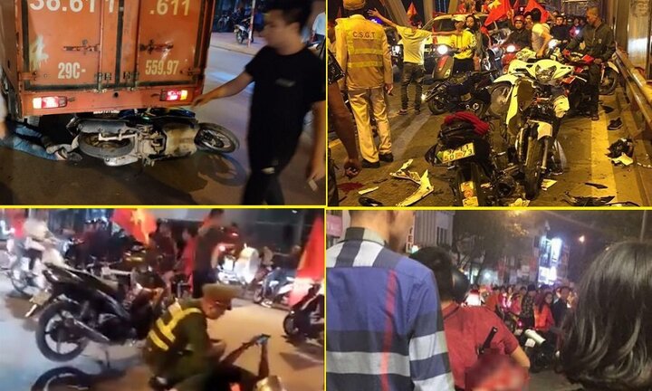 Hàng loạt vụ tai nạn, ẩu đả liên tiếp xảy ra trong đêm đi 'bão' ở Hà Nội
