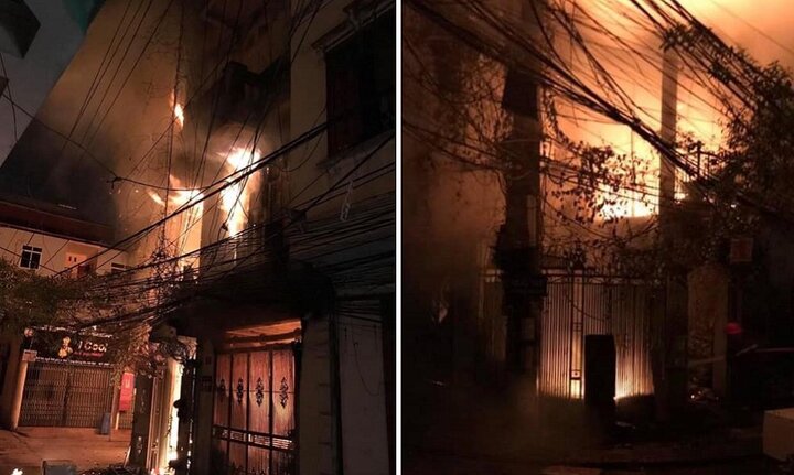 Cháy nhà 4 tầng trên phố Hà Nội, người dân sợ hãi nhảy từ tầng 2 xuống đất