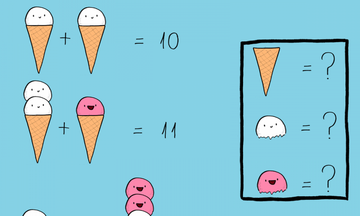 Đố bạn làm được bài toán cây kem ốc quế đang gây bão mạng