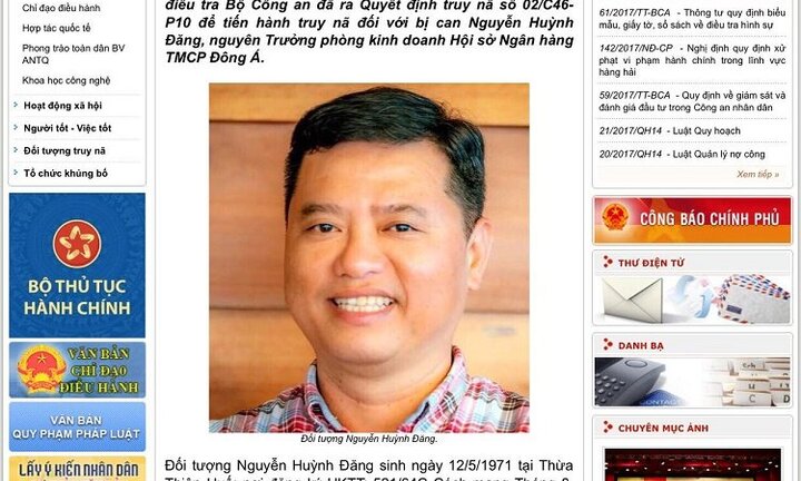 Truy nã nguyên trưởng phòng kinh doanh Ngân hàng Đông Á