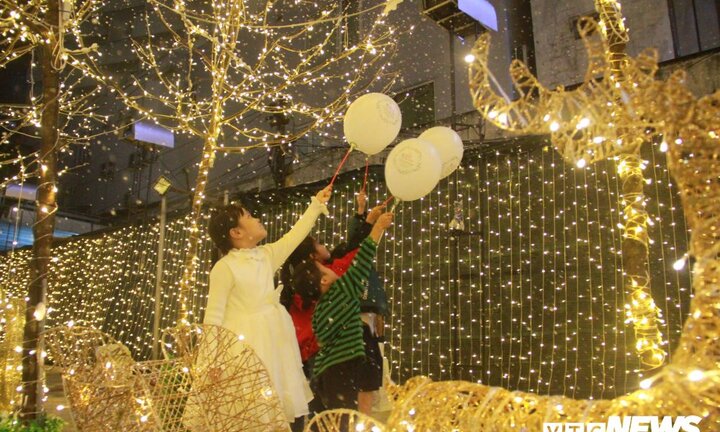 Ảnh: Khu vườn phủ trắng tuyết đẹp lung linh hút giới trẻ Huế trong đêm Giáng sinh