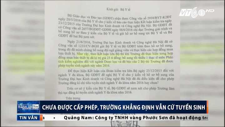 Chưa được cấp phép, ĐH Kinh doanh Công nghệ vẫn tuyển Y đa khoa