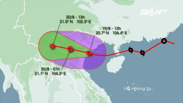 Tâm bão số 3 đổi hướng, đang trên đất liền Hải Phòng - Thái Bình