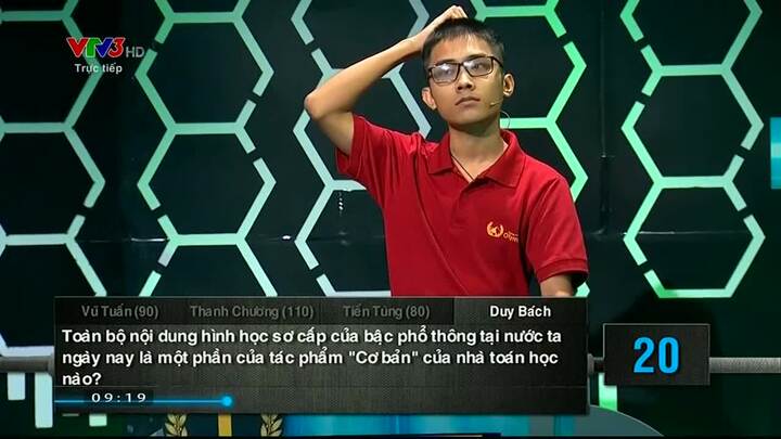 Chung kết Olympia 2016: Phần khởi động của Duy Bách