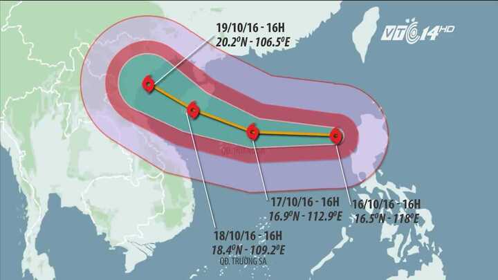 Chiều nay, bão số 7 Sarika tăng cấp khi đi vào vùng biển Hoàng Sa