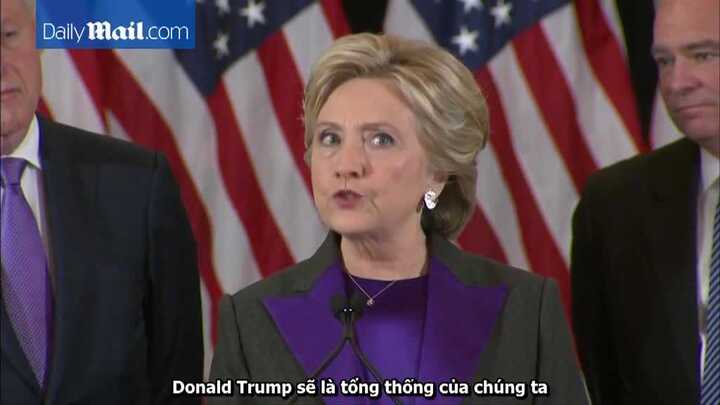 Video: Bà Hillary Clinton thừa nhận bại trận, kêu gọi cử tri 'cho Trump một cơ hội'