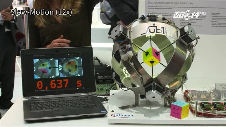 Kinh ngạc robot giải rubik trong chưa đầy 1 giây, nhanh gấp 8 lần con người