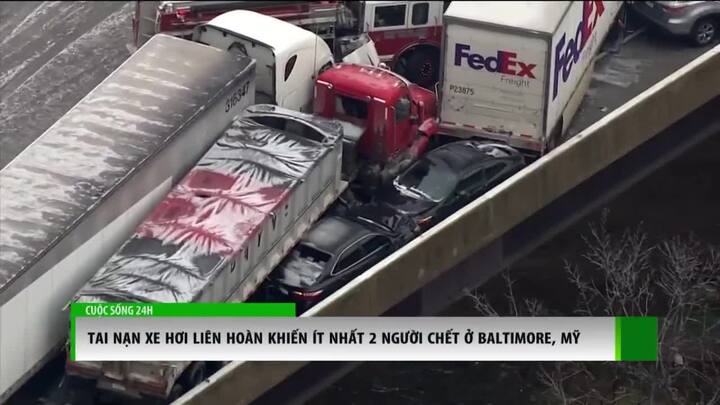 Clip: Hơn 50 xe đâm liên hoàn, toàn bộ cao tốc đóng băng