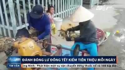 Đánh bóng lư đồng Tết kiếm tiền triệu mỗi ngày