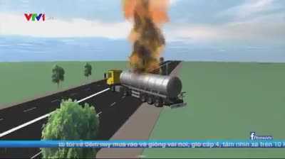 Tài xế dũng cảm lái xe bồn chở xăng đang cháy ra khỏi cây xăng