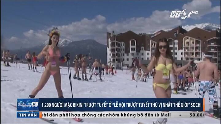 1.200 người mặc bikini gợi cảm dự lễ hội trượt tuyết thú vị nhất thế giới
