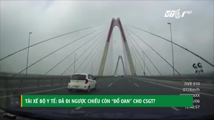 5 ô tô chạy ngược chiều trên cầu Nhật Tân: CSGT khẳng định không ra lệnh cho xe đi ngược chiều