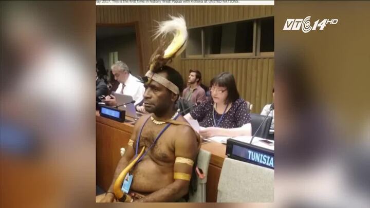 Người đàn ông mặc khố dự phiên họp Liên Hợp Quốc xôn xao mạng xã hội