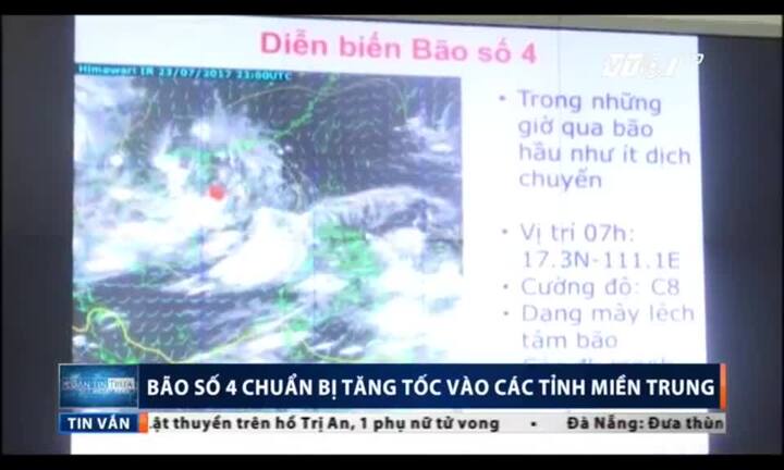 Bão số 4 tăng tốc, hướng thẳng các tỉnh miền Trung