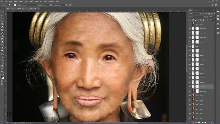 Kinh ngạc cụ bà ‘cải lão hoàn đồng’ thành gái xinh trong video 4 phút