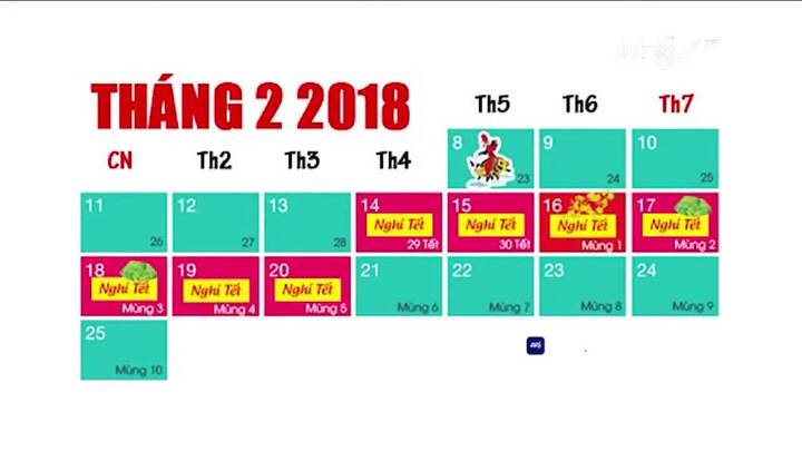 Chốt phương án nghỉ Tết Nguyên đán Mậu Tuất 2018
