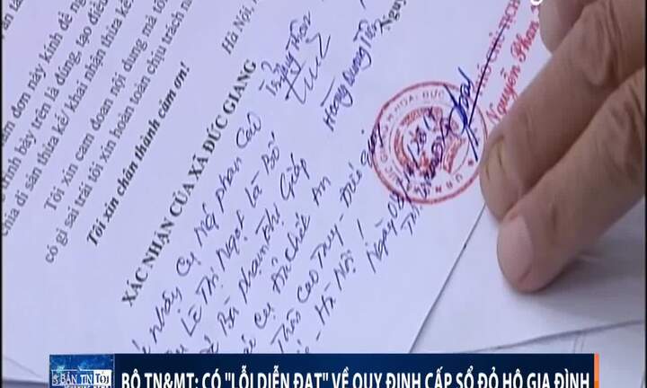Sổ đỏ gia đình: Bộ TN&MT nhận 'lỗi diễn đạt'