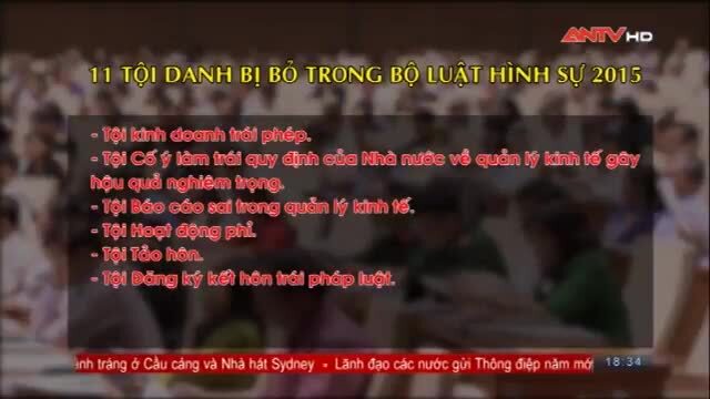 11 tội danh hình sự bị bãi bỏ từ 1/1/2018