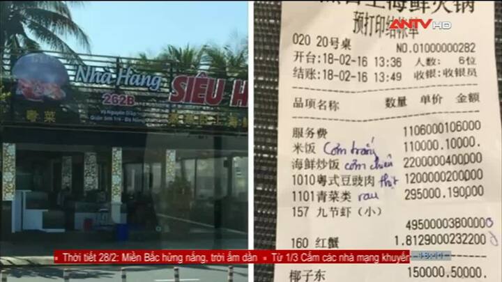Dùng hóa đơn tiếng Trung 'chặt chém' du khách, nhà hàng ở Đà Nẵng bị xử phạt