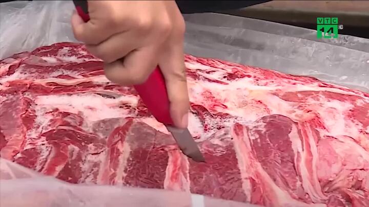 Cận cảnh lô hàng thịt trâu 170 tấn bị bắt giữ trên biển