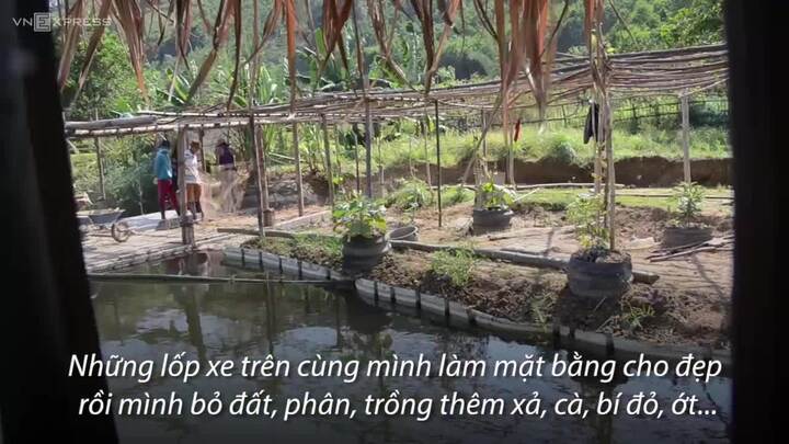 Video: Xem nông dân Quảng Ngãi dùng lốp xe đắp bờ ao nuôi cá