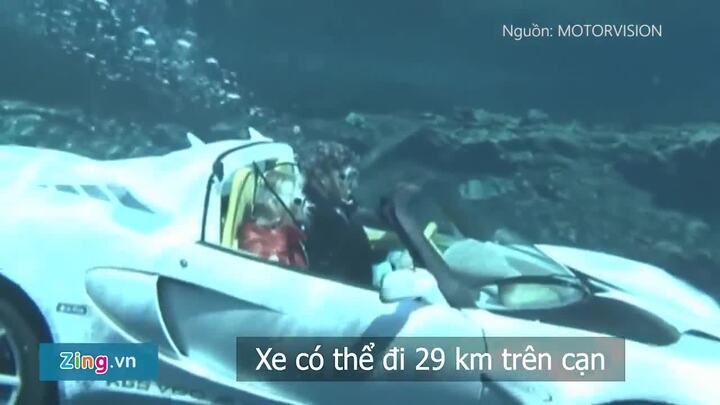 Xem ôtô thể thao trị giá 2 triệu USD lao vù vù dưới nước