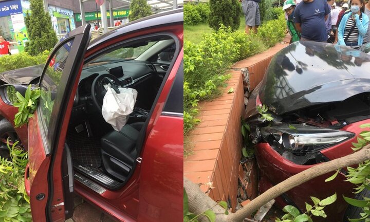 Xe Mazda 3 phóng tốc độ cao gây náo loạn trên phố Hà Nội tiếp tục gây tai nạn