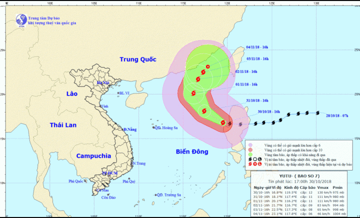 Siêu bão Yutu tiến vào Biển Đông, gió giật cấp 14