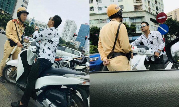 Nam thanh niên đầu trần lái xe SH đi ngược chiều còn thách thức CSGT