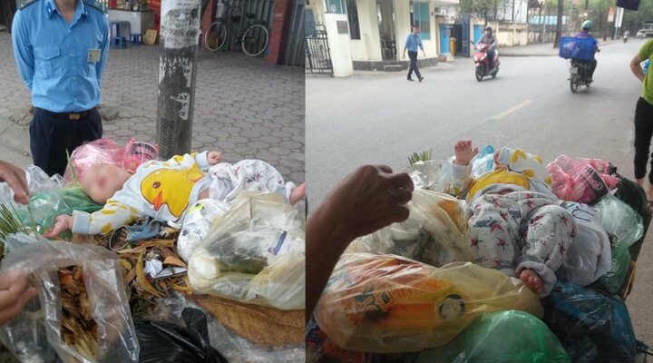 Bé trai 4 tháng tuổi bị bỏ rơi trên thùng rác giữa phố Hà Nội