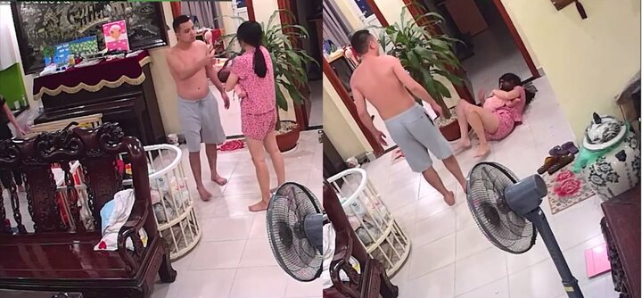 Lạnh người clip chồng đánh đấm vợ ôm con 2 tháng tuổi dã man như thời trung cổ