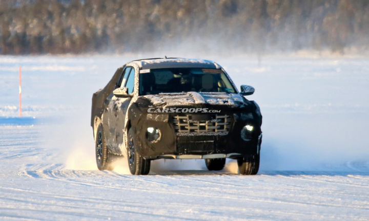 Hyundai Santa Cruz 'ngụy trang' kín mít, chạy thử nghiệm ở Bắc Cực 