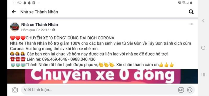 Hàng loạt nhà xe Bình Định chở miễn phí sinh viên về quê tránh dịch nCoV