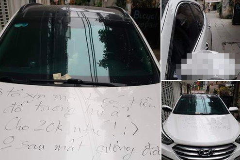 Chủ nhà 'có tâm' tặng tiền người đỗ xe ngang ngược trước cửa